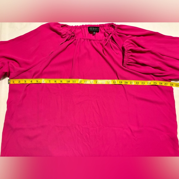 Eloquii pink top with neck ties, 20 - Picture 4 of 11